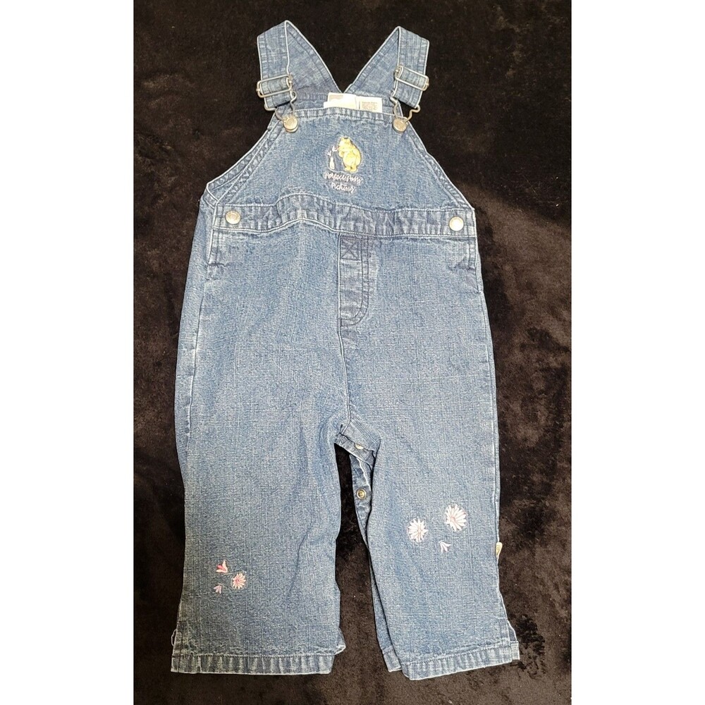Classic Pooh Overalls Flowers are for Little Friends Embroidered 12-18 Months